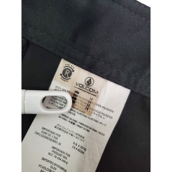 Volcom Simply Solid Youth size 13 Tie-Waist Board Shorts Black surf gear - Picture 9 of 11